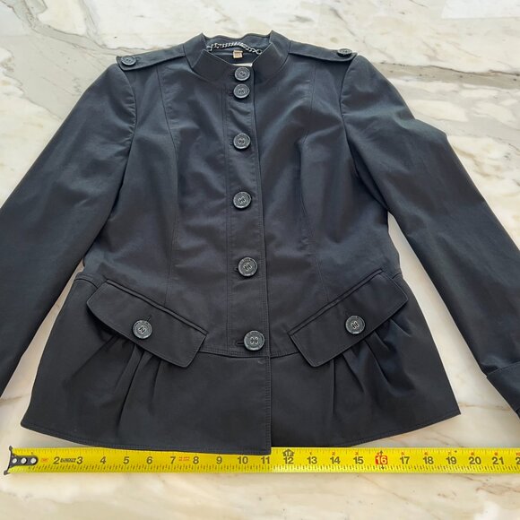 BURBERRY LONDON SLIM FIT BLACK COTTON JACKET SIZE UK 10 / IT 42 / US 8 - Picture 12 of 15